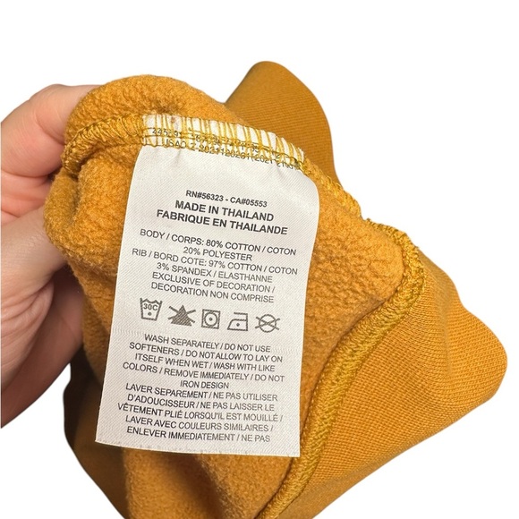 Nike Kids’s Center Swoosh Logo Crewneck Hoodie Mustard Yellow Medium - Picture 10 of 11